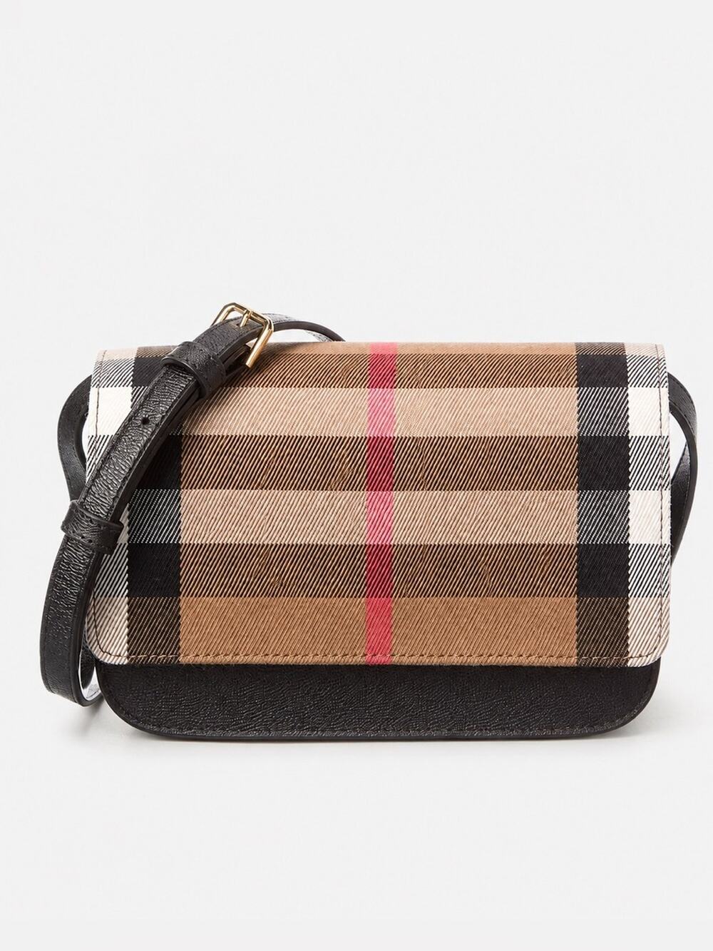 Burberry Classic checked flap Crossbody Bag Dark brown